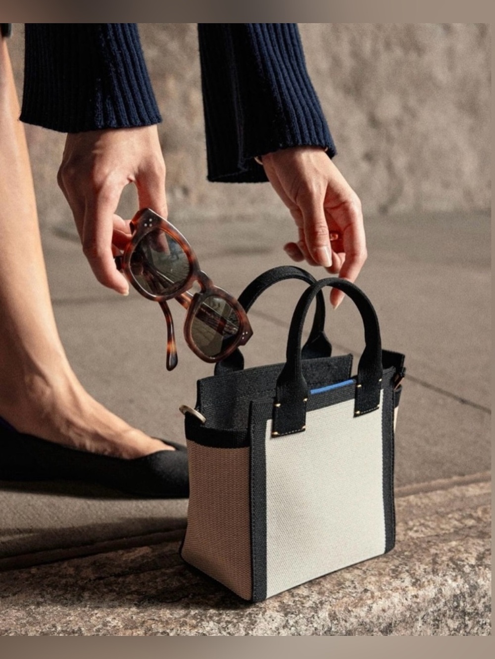 SoldOut Rothys Rothy’s The Mini Satchel Tote Purse Handbag Top Handle Colorblock